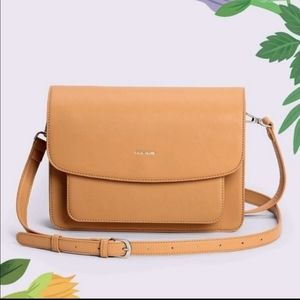 Anthropologie Pixie Mood Zoe Vegan Leather Crossbody Bag in Cognac